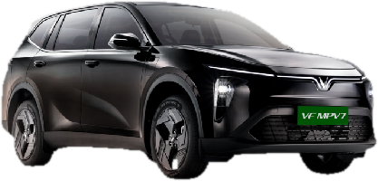 VinFast VF MPV 7 in black, front three-quarter view
